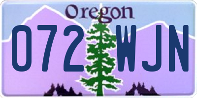 OR license plate 072WJN