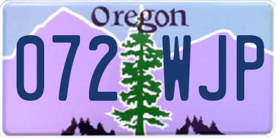 OR license plate 072WJP
