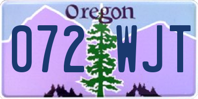 OR license plate 072WJT