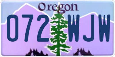 OR license plate 072WJW