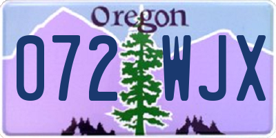 OR license plate 072WJX