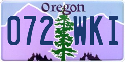 OR license plate 072WKI