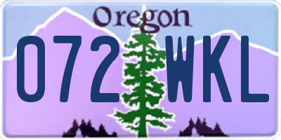 OR license plate 072WKL