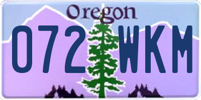 OR license plate 072WKM