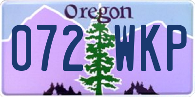 OR license plate 072WKP