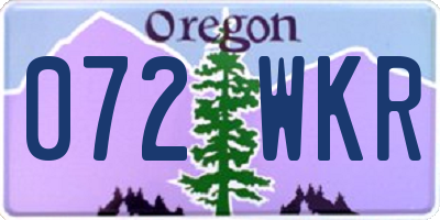 OR license plate 072WKR