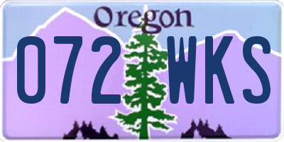 OR license plate 072WKS