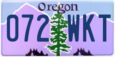 OR license plate 072WKT