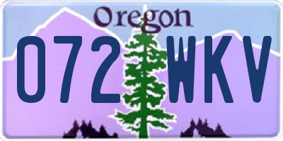 OR license plate 072WKV