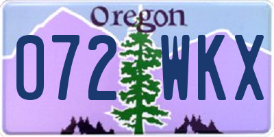 OR license plate 072WKX