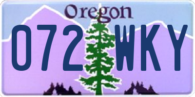 OR license plate 072WKY