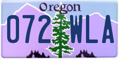 OR license plate 072WLA