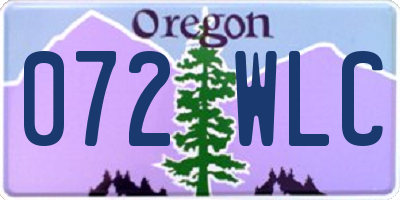 OR license plate 072WLC