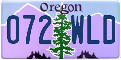 OR license plate 072WLD