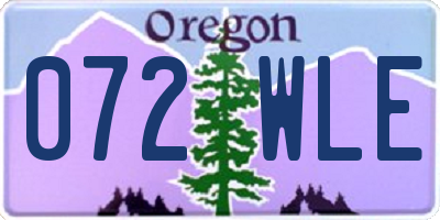 OR license plate 072WLE