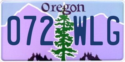 OR license plate 072WLG