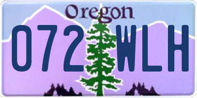 OR license plate 072WLH