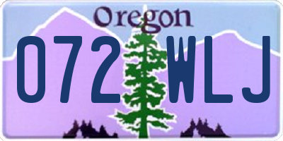 OR license plate 072WLJ