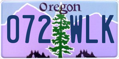 OR license plate 072WLK