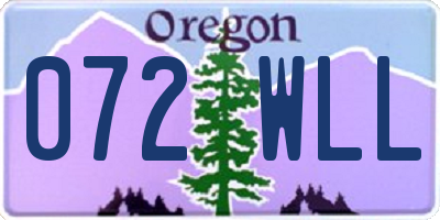 OR license plate 072WLL