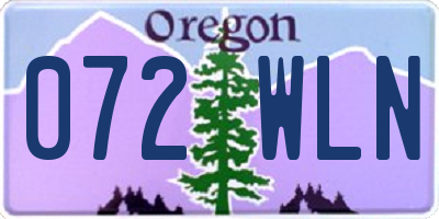 OR license plate 072WLN