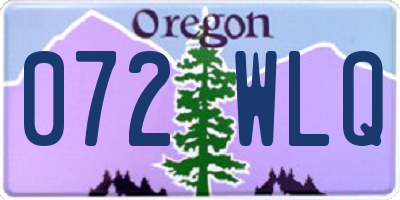 OR license plate 072WLQ