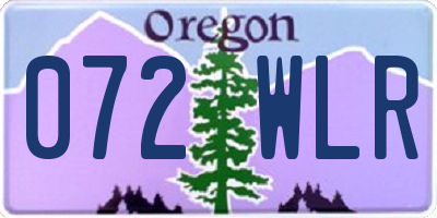 OR license plate 072WLR