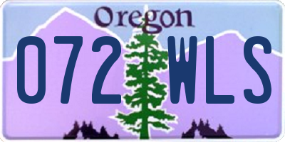 OR license plate 072WLS
