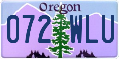 OR license plate 072WLU