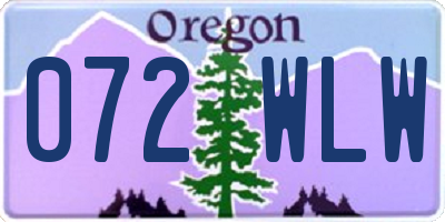 OR license plate 072WLW