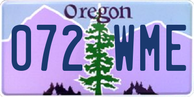OR license plate 072WME