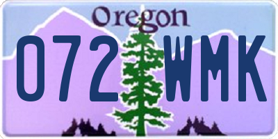 OR license plate 072WMK