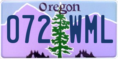 OR license plate 072WML