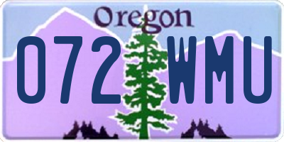 OR license plate 072WMU