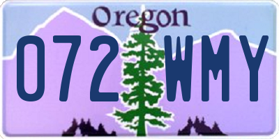 OR license plate 072WMY