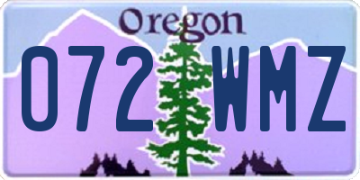 OR license plate 072WMZ