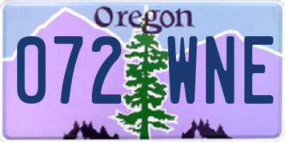 OR license plate 072WNE