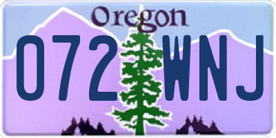 OR license plate 072WNJ