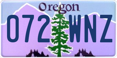 OR license plate 072WNZ