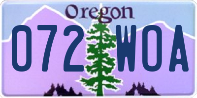 OR license plate 072WOA