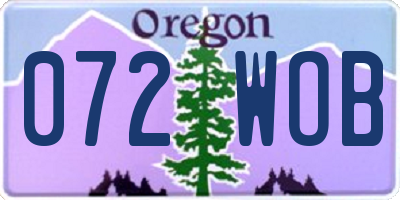 OR license plate 072WOB