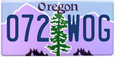 OR license plate 072WOG