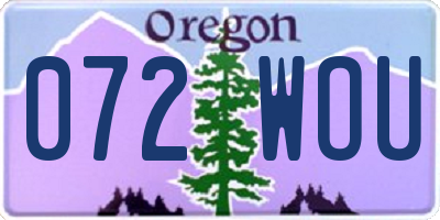 OR license plate 072WOU