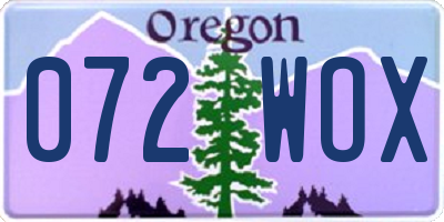 OR license plate 072WOX
