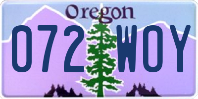 OR license plate 072WOY