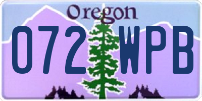 OR license plate 072WPB