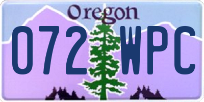 OR license plate 072WPC