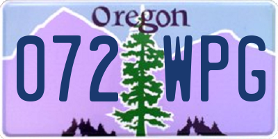 OR license plate 072WPG
