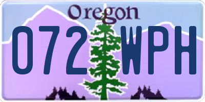 OR license plate 072WPH