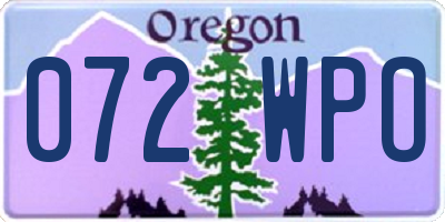 OR license plate 072WPO
